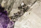 Deep Purple Amethyst Geode with Calcite - Top Quality #50065-4